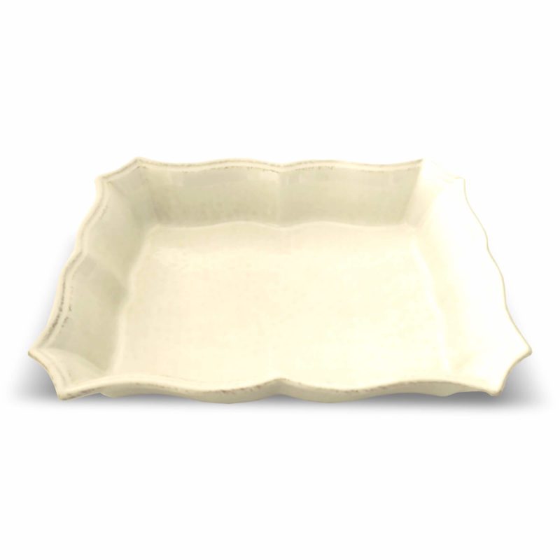 Travessa Porcelana Retangular Bege 34x24cm