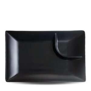 Prato com Molheira Melamina Preto