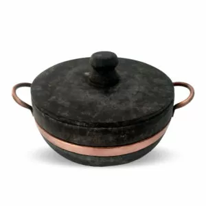 Panela Pedra Sabão Alça Cobre 4L