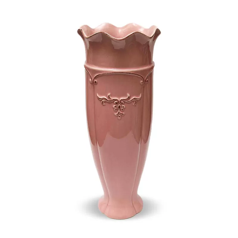 Vaso Alto Rosa Ondulado